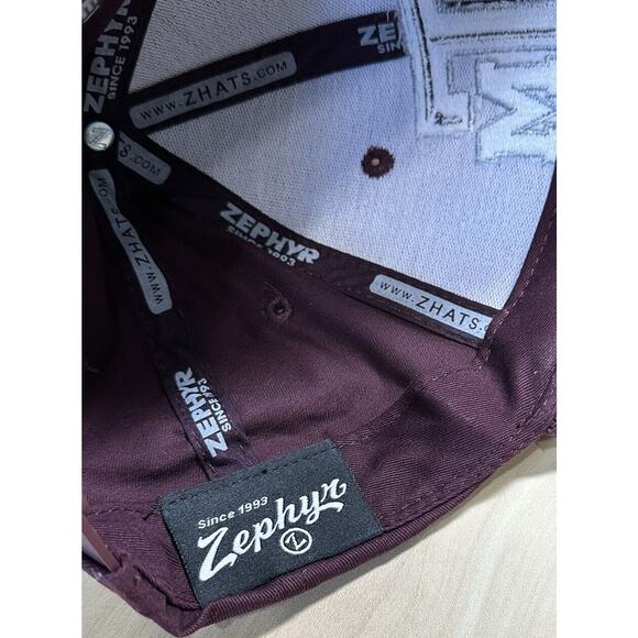 Zephyr Z-Fit Sz M/L Texas A&M Aggies TAMU Cap Hat Maroon Gig ‘Em EUC - Picture 5 of 6